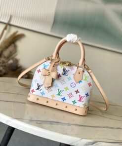 LV 精品仿製Multicolore多彩白老花手提斜背包 M13078人氣百搭推薦