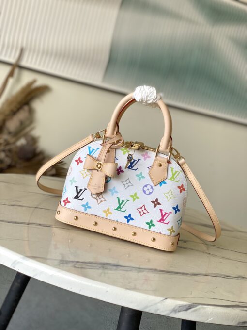 LV 精品仿製Multicolore多彩白老花手提斜背包 M13078人氣百搭推薦