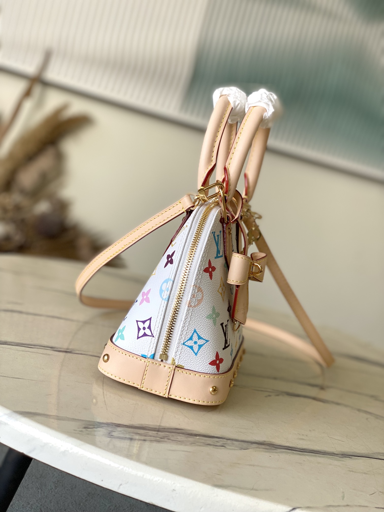 LV 精品仿製Multicolore多彩白老花手提斜背包 M13078人氣百搭推薦｜歐美奢侈品精品推薦