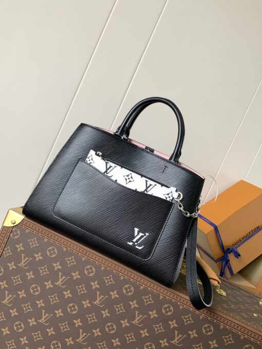 LV A貨Epi黑色壓紋拼Monogram內裡托特包質感通勤人氣推薦款
