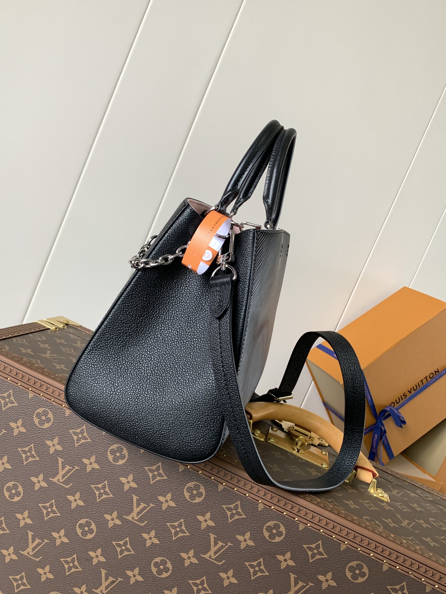 LV A貨Epi黑色壓紋拼Monogram內裡托特包質感通勤人氣推薦款｜歐美奢侈品精品推薦