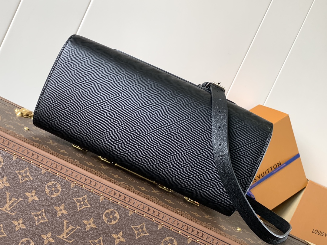 LV A貨Epi黑色壓紋拼Monogram內裡托特包質感通勤人氣推薦款｜歐美奢侈品精品推薦