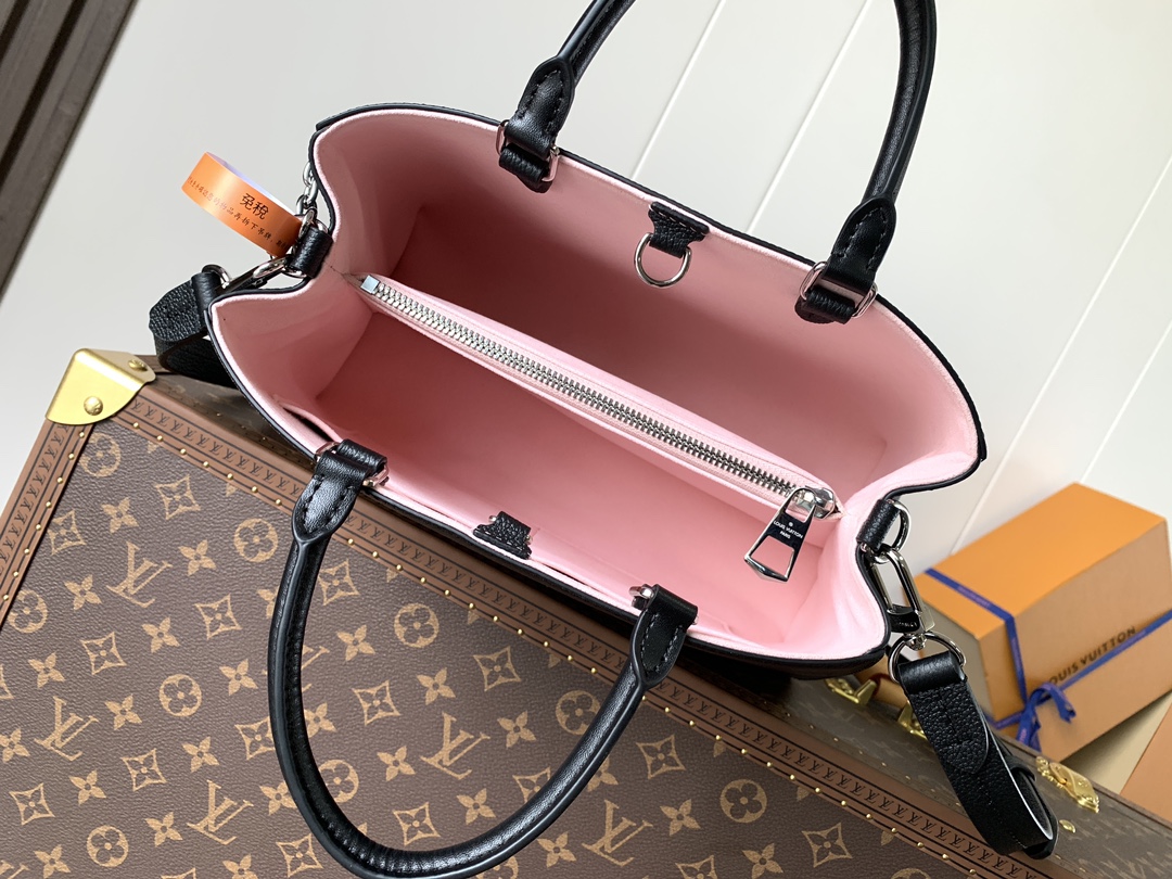 LV A貨Epi黑色壓紋拼Monogram內裡托特包質感通勤人氣推薦款｜歐美奢侈品精品推薦
