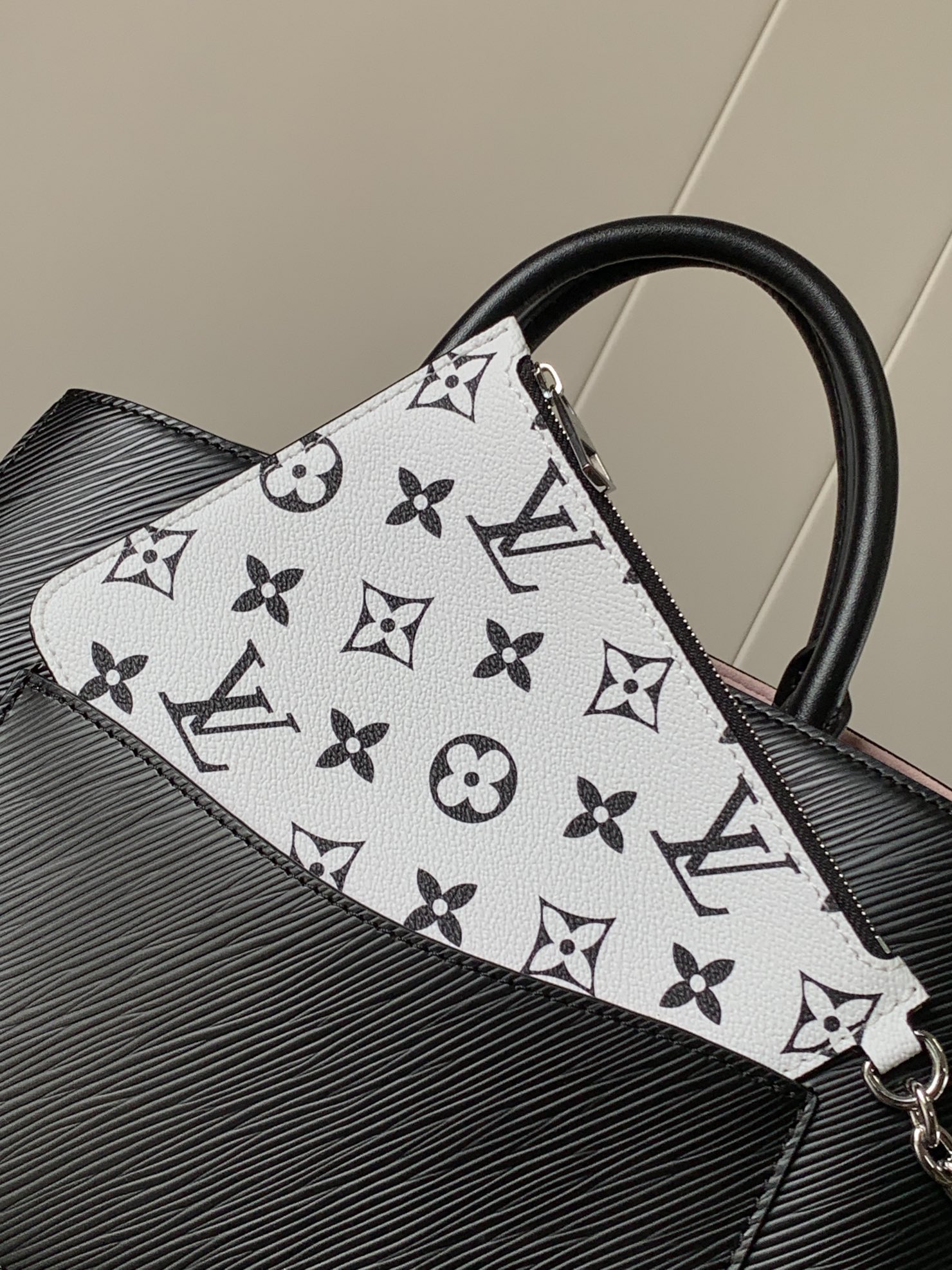 LV A貨Epi黑色壓紋拼Monogram內裡托特包質感通勤人氣推薦款｜歐美奢侈品精品推薦
