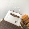 LV 一比一Epi白色壓紋拼Monogram內裡托特包百搭通勤優雅推薦款｜歐美奢侈品精品推薦