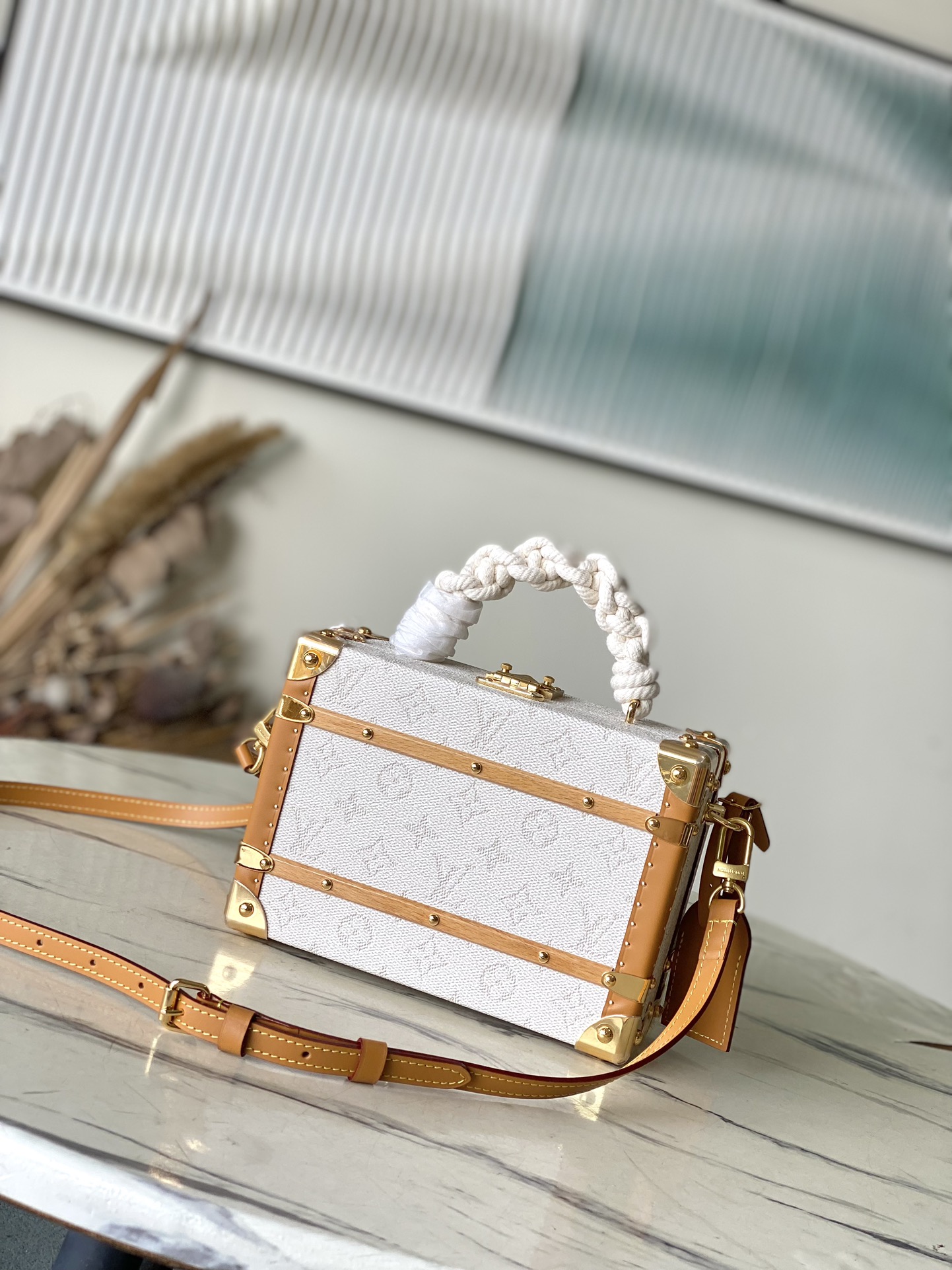 LV原單M14440 Petite Malle箱型小包編繩手柄復古新作推薦｜歐美奢侈品精品推薦