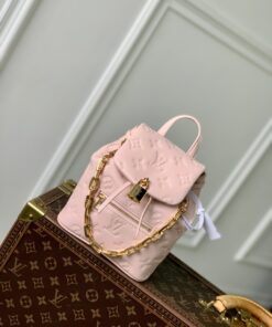 LV A貨M13389粉色迷你背包Monogram壓紋金鏈人氣新作推薦