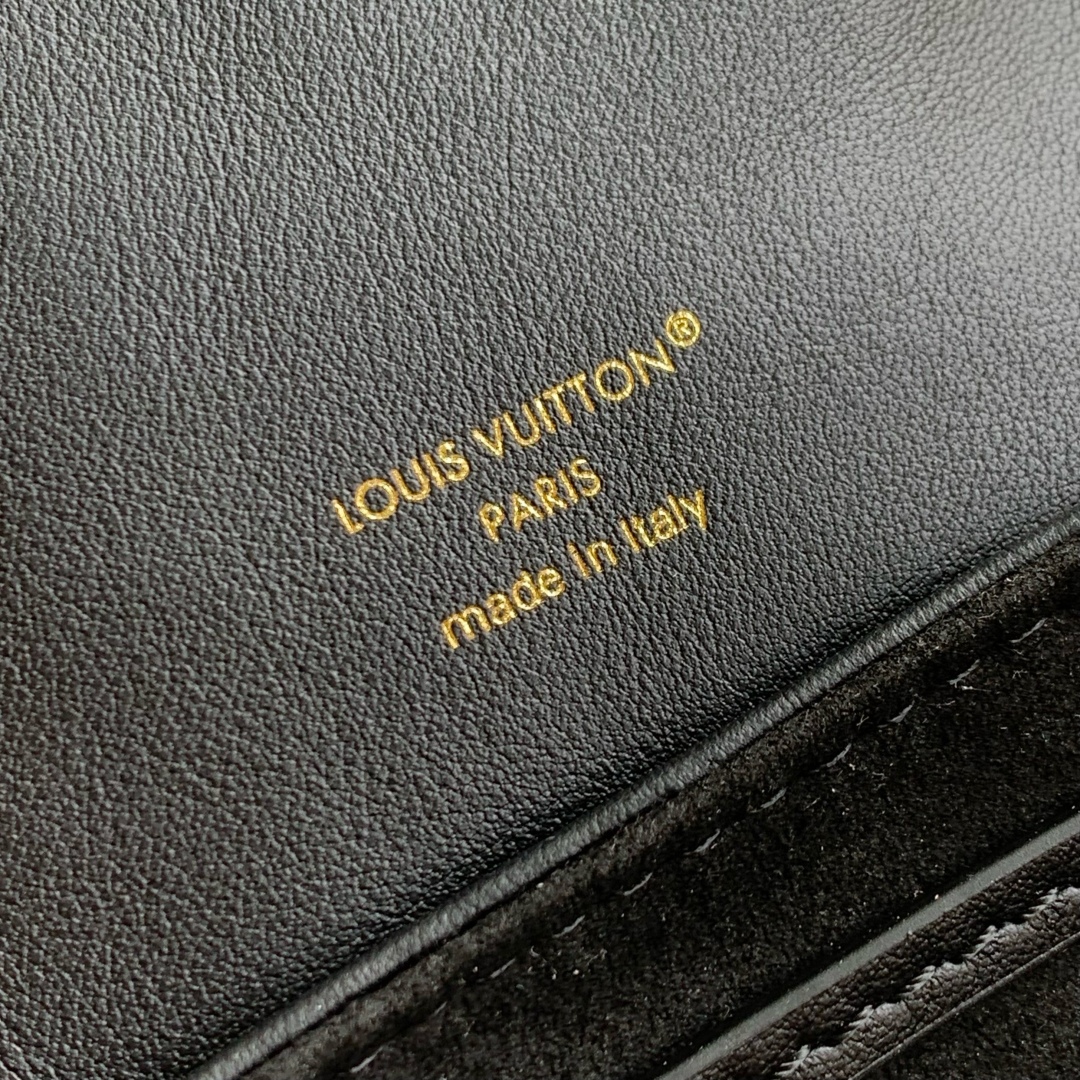 LV高仿M13387黑色迷你背包Monogram壓紋鎖頭鏈條時尚新作｜歐美奢侈品精品推薦