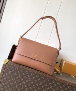 LV A貨翻蓋手提包粉裸色通勤女包氣質百搭簡約設計款