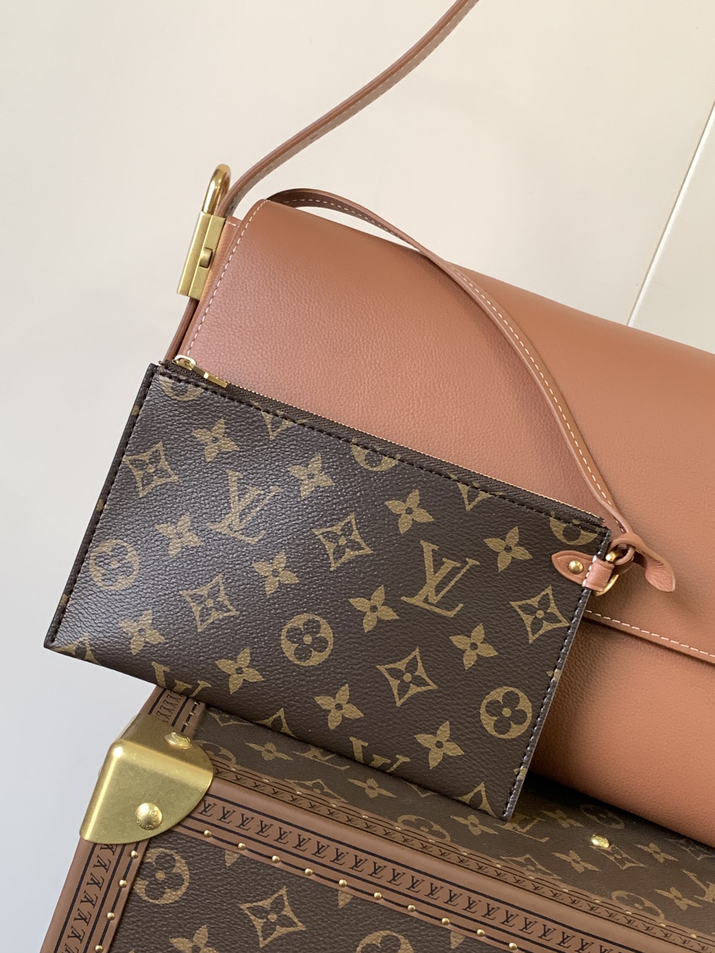 LV A貨翻蓋手提包粉裸色通勤女包氣質百搭簡約設計款｜歐美奢侈品精品推薦