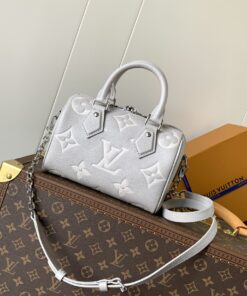 LV精品仿製M14207 Nano Speedy白灰壓紋手提包鏈條款