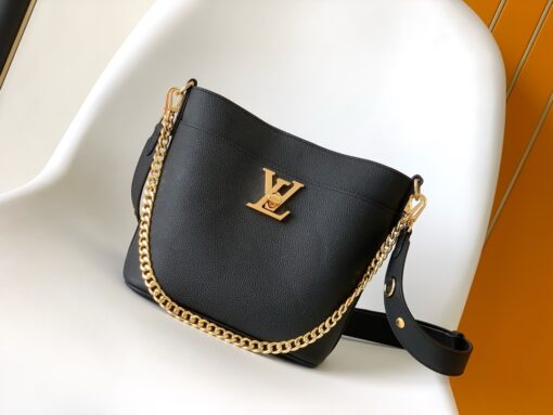 LV高仿M24006黑色水桶包金鍊肩背款通勤百搭輕奢手袋