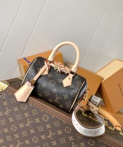 LV原單Nano Speedy手提包Forever寬肩帶復古字母設計款