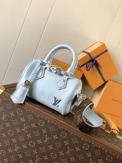 LV高仿粉藍Nano Speedy手提包小巧織帶款甜美氣質迷你包