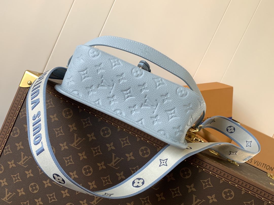 LV A貨老花天藍色翻蓋包刺繡肩帶款清新氣質休閒穿搭首選｜歐美奢侈品精品推薦