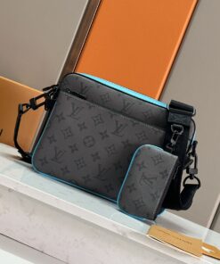 LV原單藍邊斜背包 附迷你小包 Monogram男用精品實用款推薦