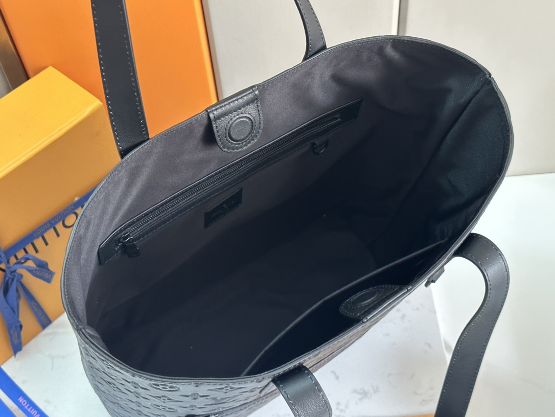LV黑色托特包 M24777一比一復刻肩背大容量壓紋手提包｜歐美奢侈品精品推薦
