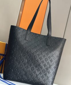 LV黑色托特包 M24777一比一復刻肩背大容量壓紋手提包