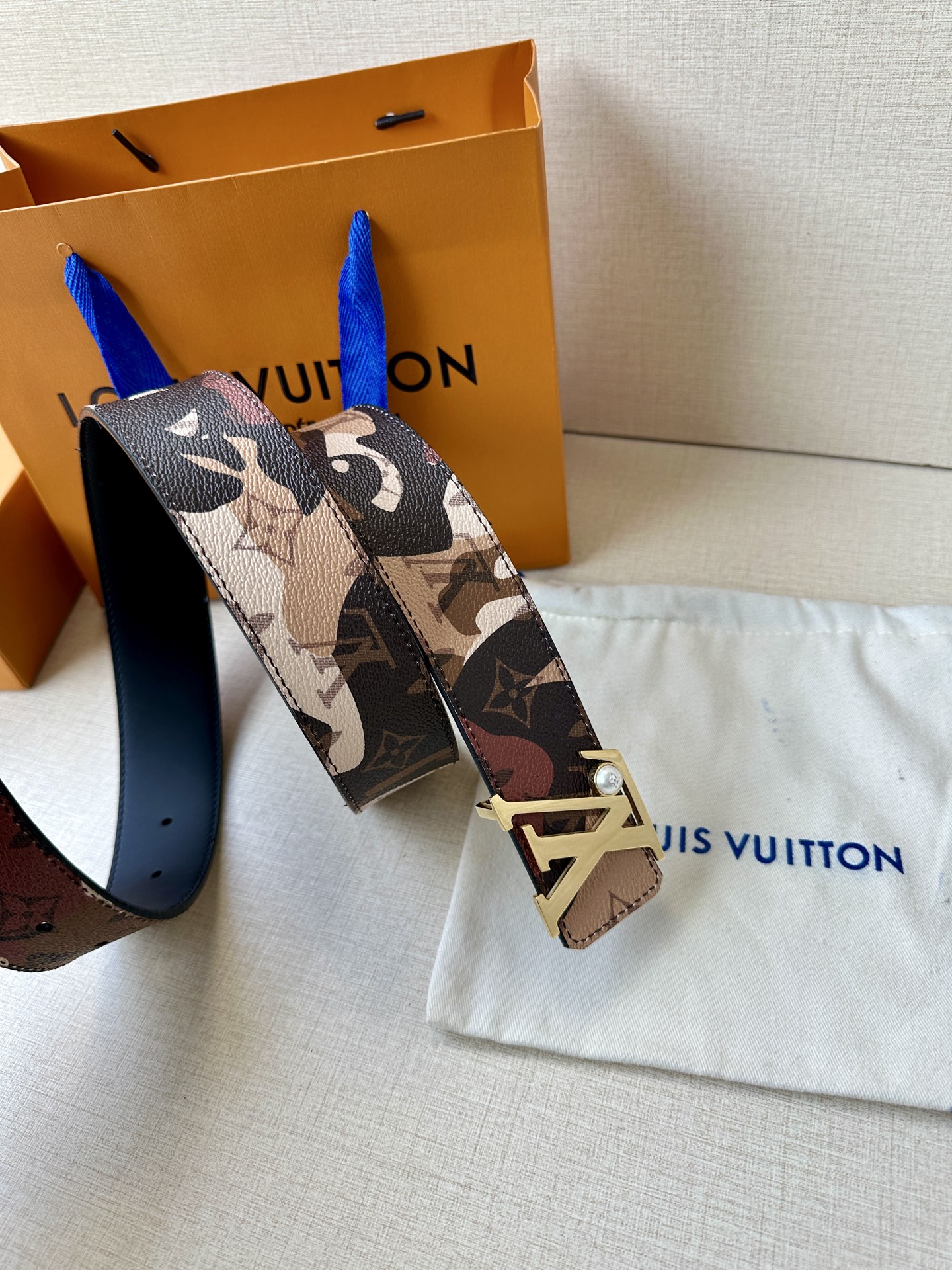 LV高仿Monogram拼色皮革腰帶時尚百搭精品皮帶｜歐美奢侈品精品推薦