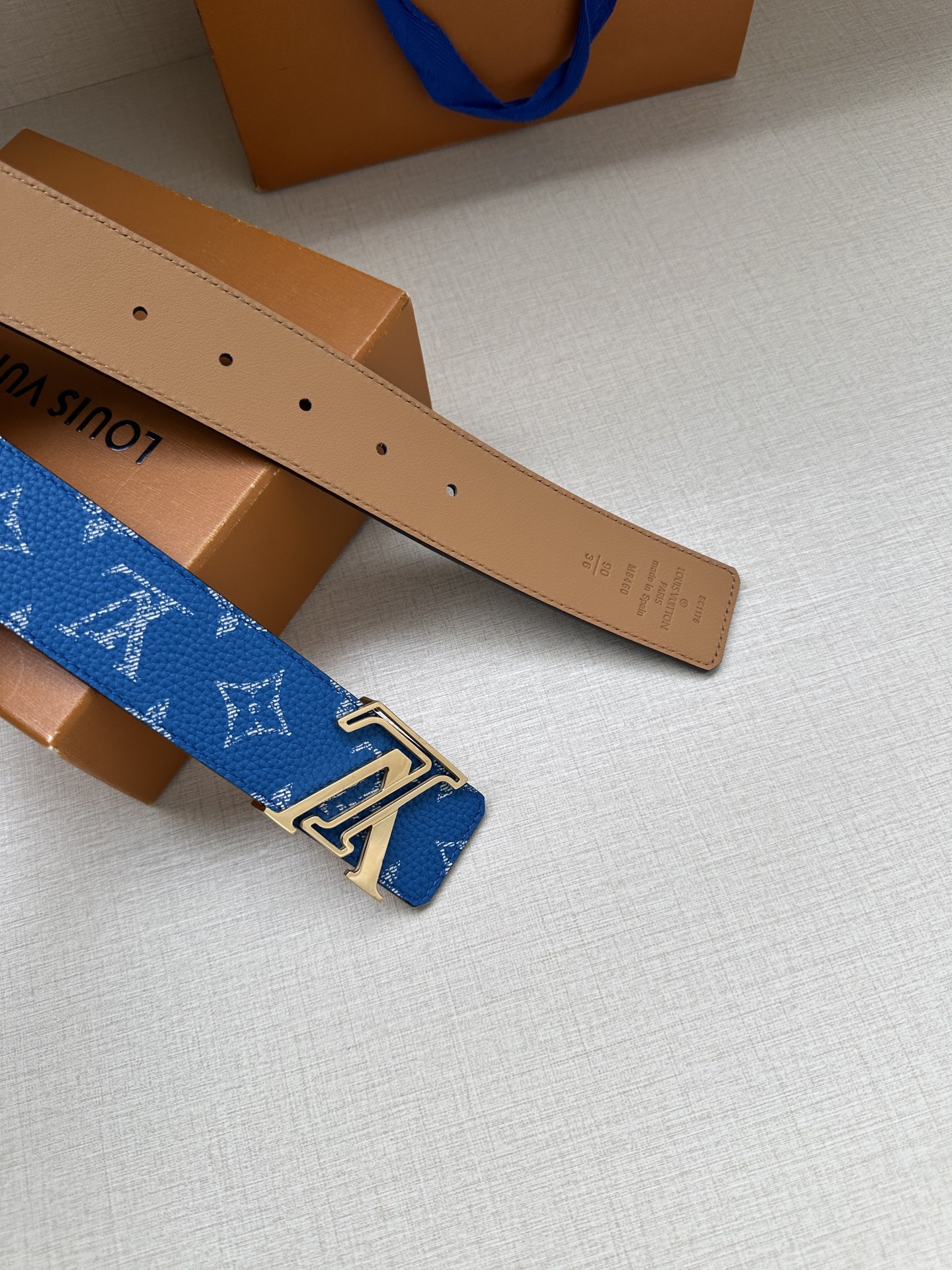 LV A貨藍色Monogram帆布腰帶時尚百搭精品男士皮帶|超A仿原單精品圖片 14 LV A貨藍色Monogram帆布腰帶時尚百搭精品男士皮帶|歐美奢侈品精品推薦