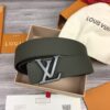 LV 原單墨綠色粒面牛皮銀扣腰帶 男士時尚百搭精品皮帶｜歐美奢侈品精品推薦