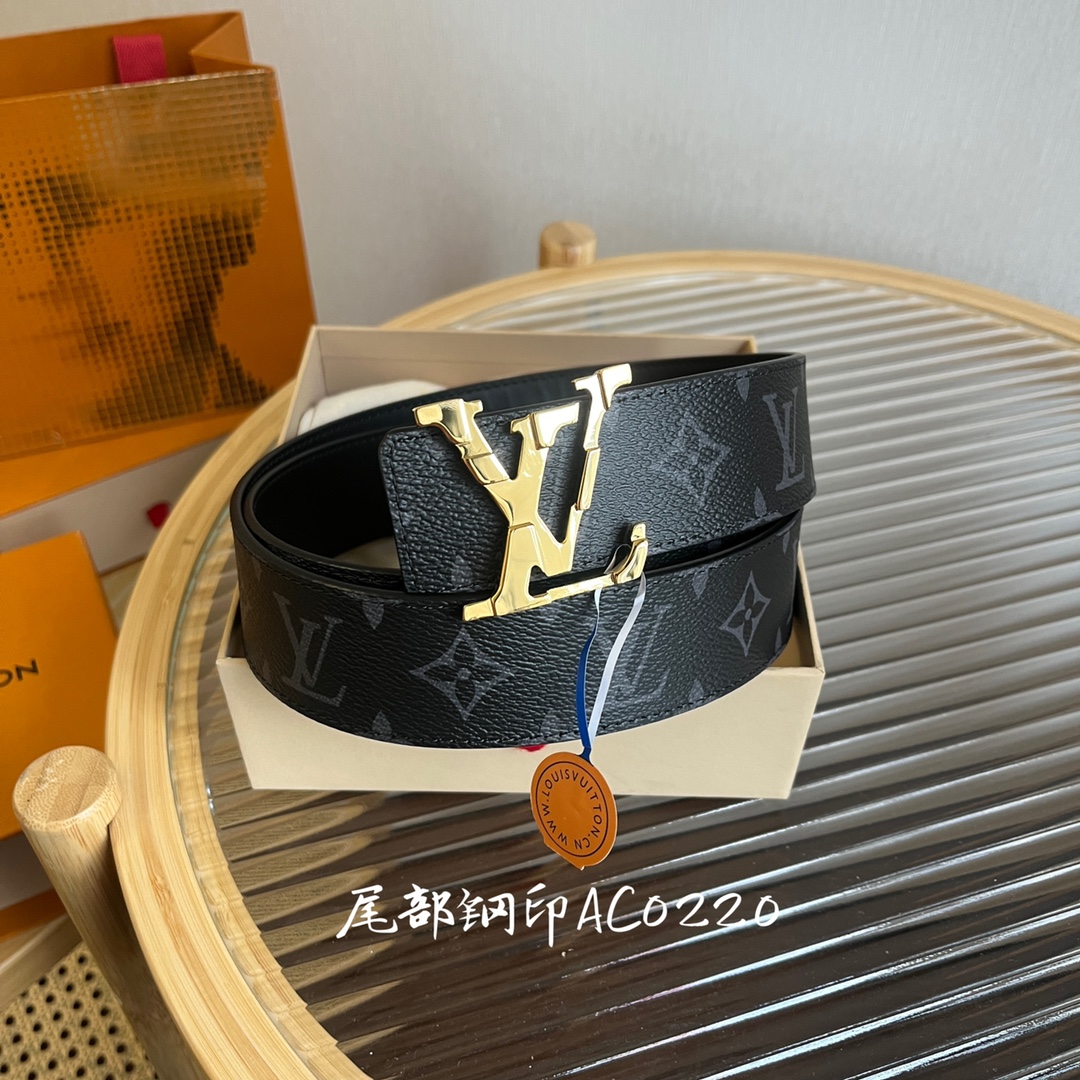 LV 高仿黑色Monogram碎紋啞光銀扣男士皮革腰帶推薦｜歐美奢侈品精品推薦