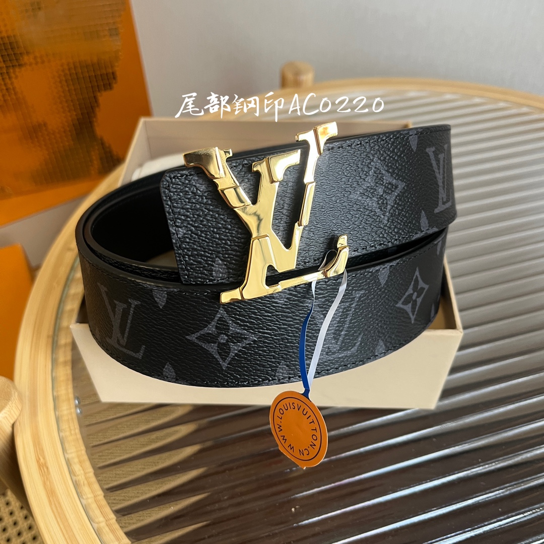 LV 高仿黑色Monogram碎紋啞光銀扣男士皮革腰帶推薦｜歐美奢侈品精品推薦