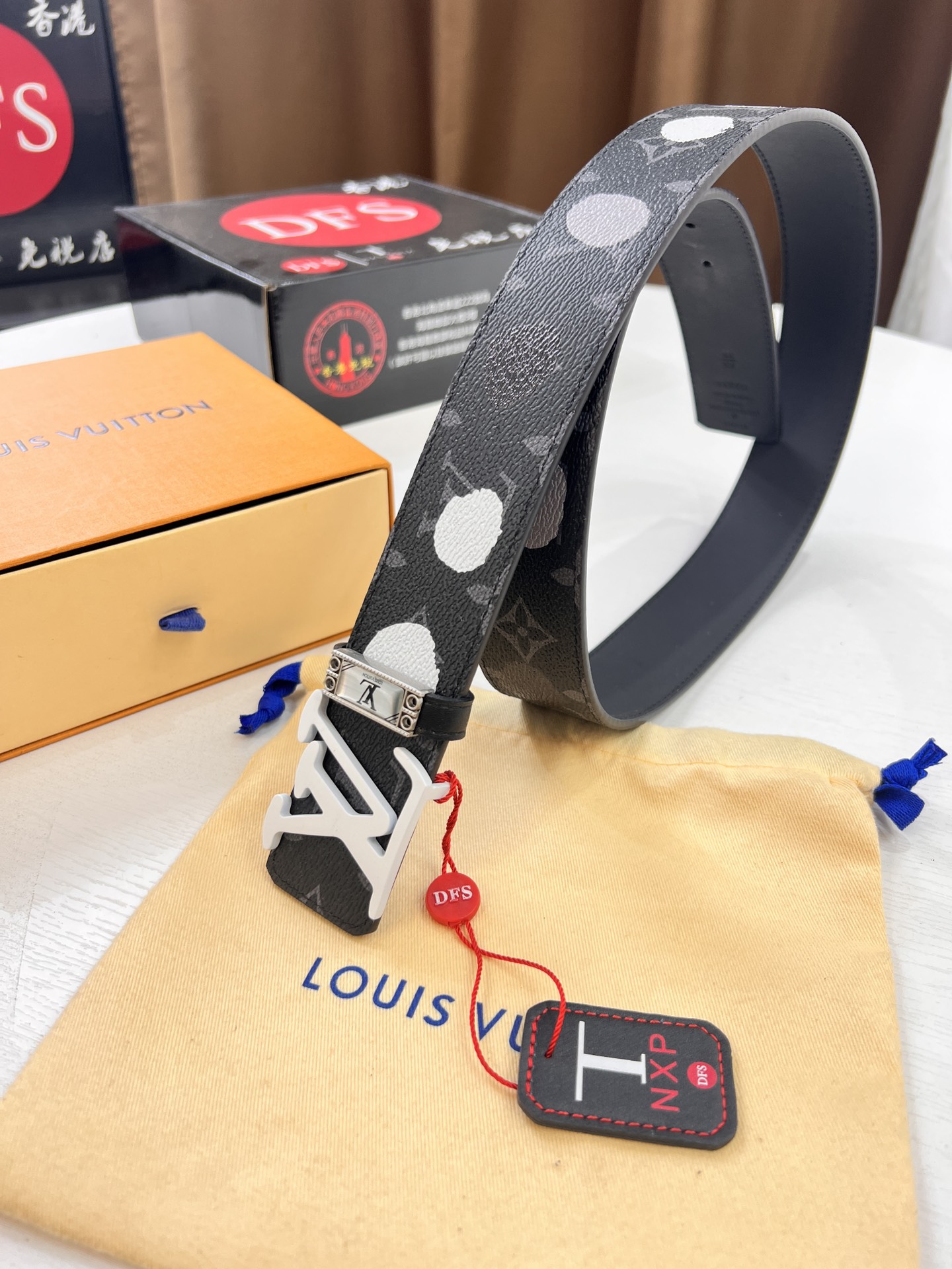 LV 高仿Monogram Eclipse圖騰皮帶潮流百搭腰帶推薦｜歐美奢侈品精品推薦