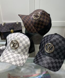 LV高仿格紋棒球帽立體金屬LOGO設計百搭必備