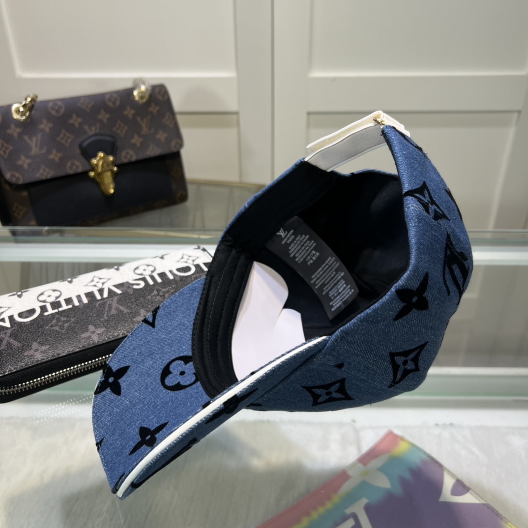 LV高仿牛仔棒球帽滿版老花圖騰潮流穿搭首選款｜歐美奢侈品精品推薦