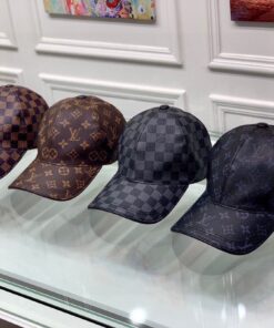 LV高仿皮質棒球帽四色經典圖騰造型必備潮流單品