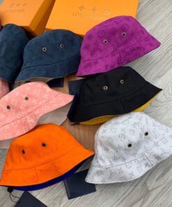 LV高仿漁夫帽七色滿版老花百搭休閒戶外潮流必備