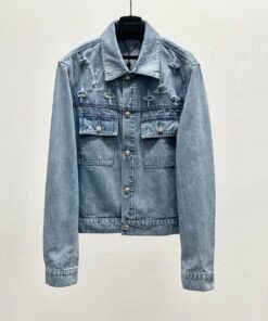 LV一比一牛仔外套 水洗破壞丹寧刺繡 高仿秋季休閒外套