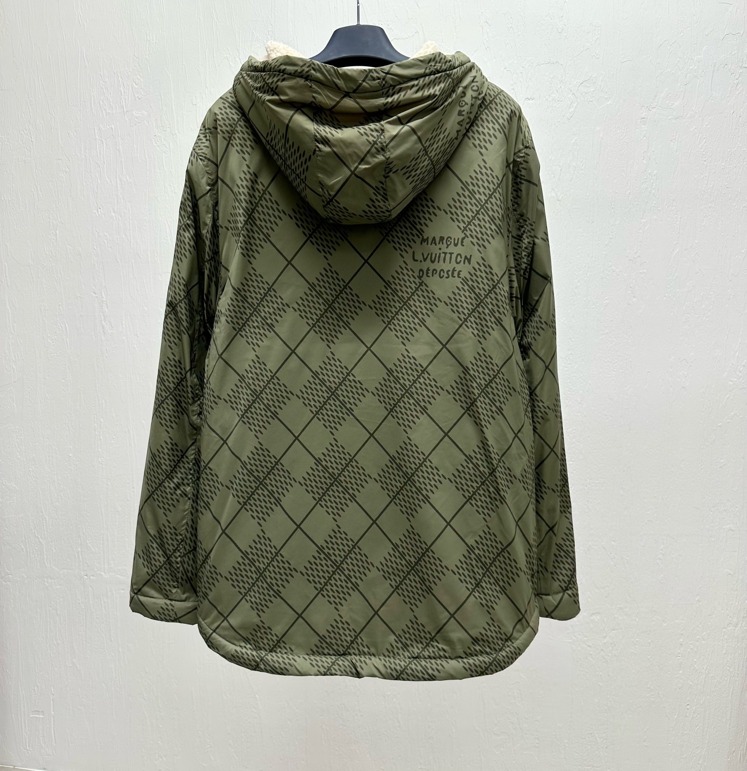 LV高仿連帽外套 格紋設計拉鍊款 綠色潮流防風輕便穿搭｜歐美奢侈品精品推薦