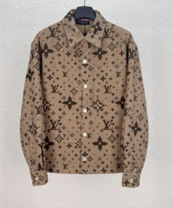 LV高仿羊毛襯衫 滿版Monogram復古設計 秋冬質感男裝