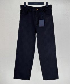 LV高仿深藍牛仔褲 棋盤格隱紋設計 歐美挺版褲型推薦