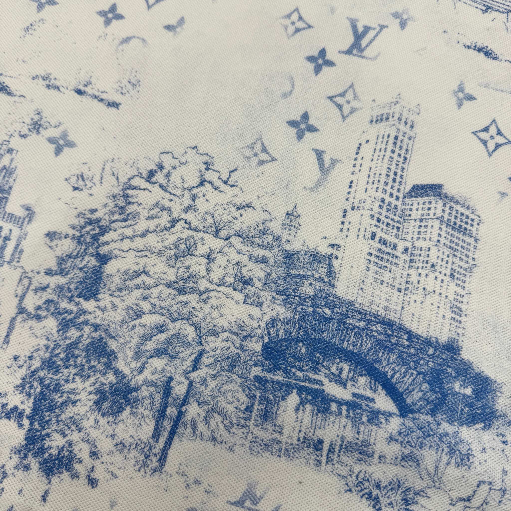 LV原單城市景觀印花短T 清新藍白配色 經典Logo融合藝術風｜歐美奢侈品精品推薦