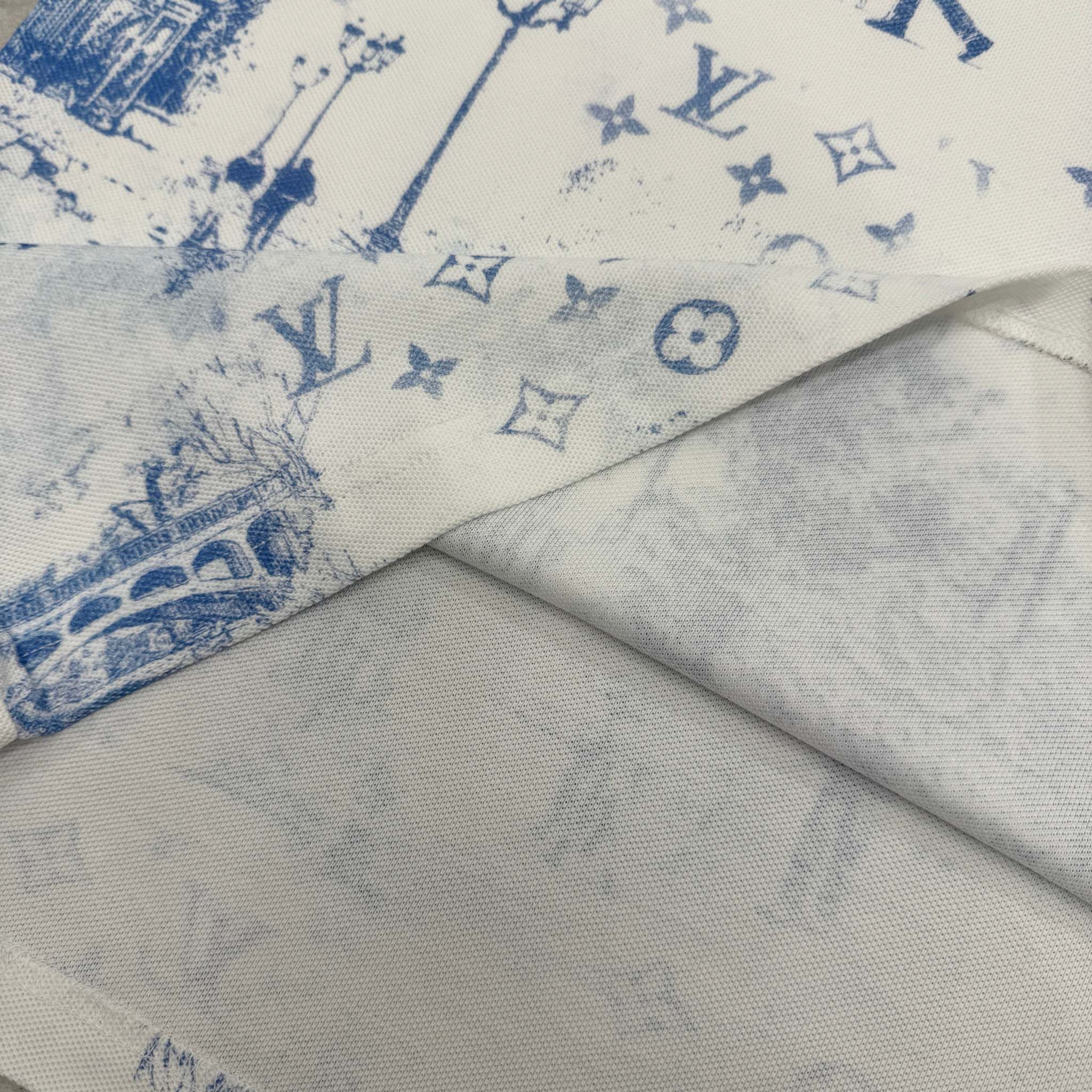 LV原單城市景觀印花短T 清新藍白配色 經典Logo融合藝術風｜歐美奢侈品精品推薦