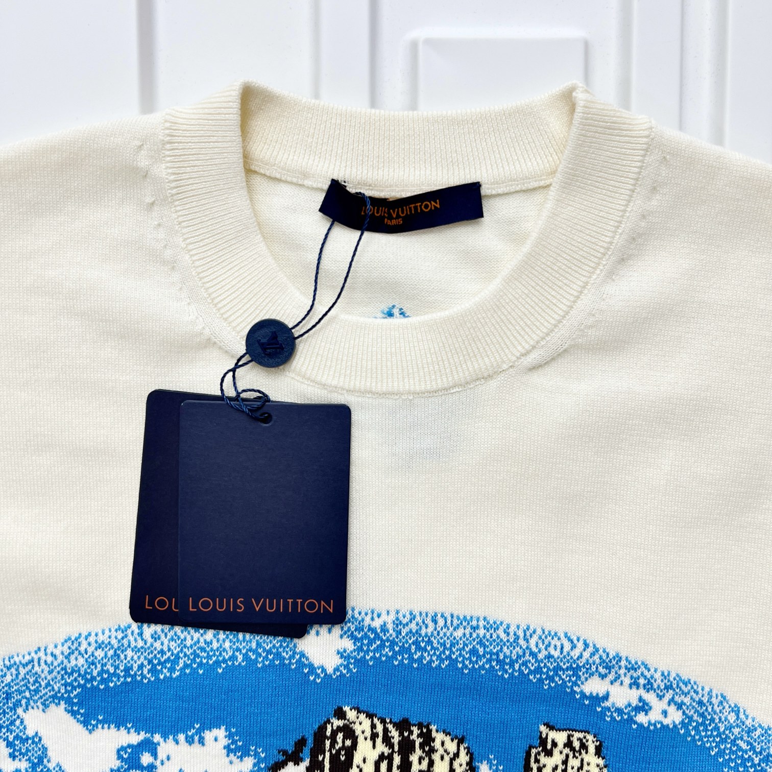 LV高仿白色短袖T恤 山景印花設計 夏季通勤百搭潮款｜歐美奢侈品精品推薦