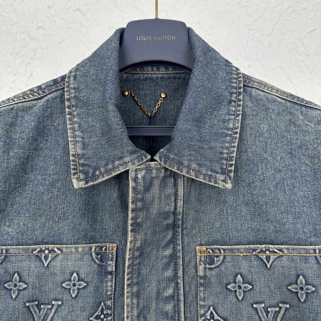 LV高仿丹寧外套老花滿版設計潮流復古牛仔款｜歐美奢侈品精品推薦