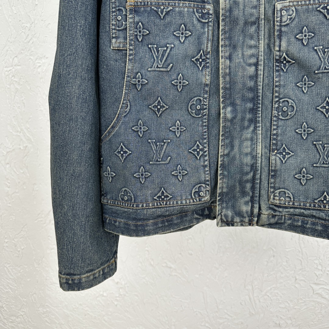 LV高仿丹寧外套老花滿版設計潮流復古牛仔款｜歐美奢侈品精品推薦