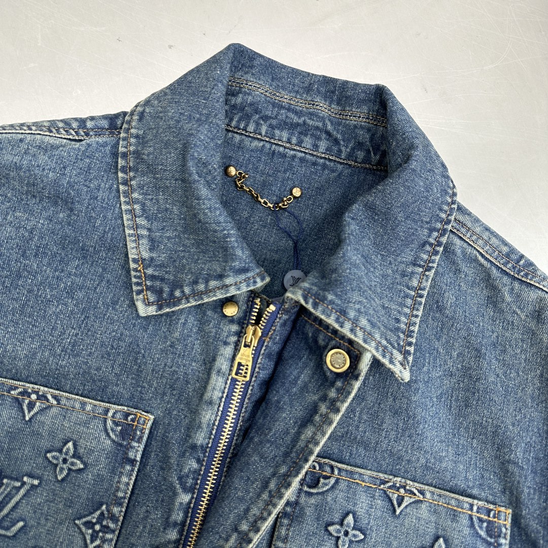 LV高仿丹寧外套老花滿版設計潮流復古牛仔款｜歐美奢侈品精品推薦