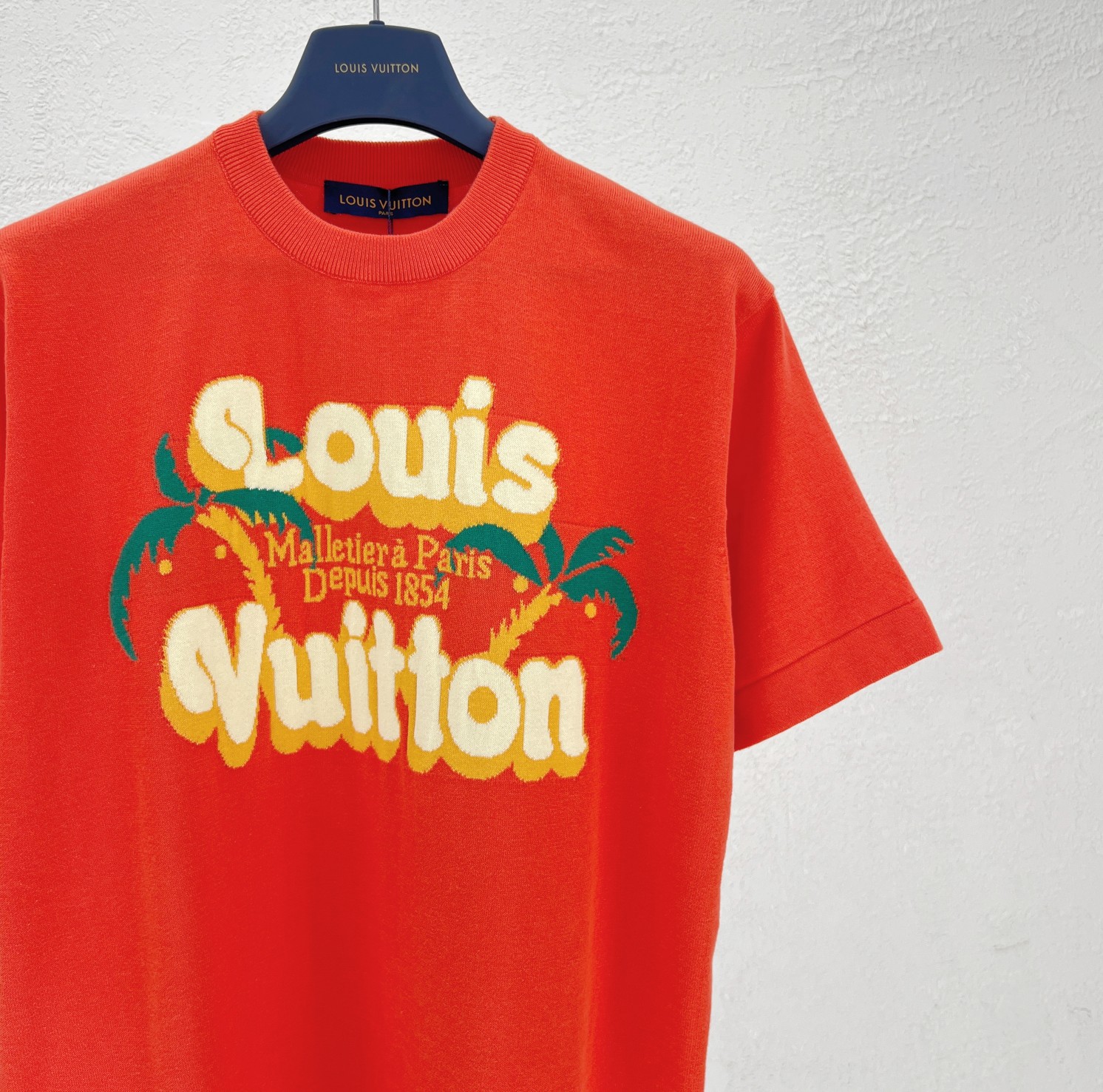 LV高仿短袖T恤紅色棕櫚印花款 夏日風人氣設計｜歐美奢侈品精品推薦