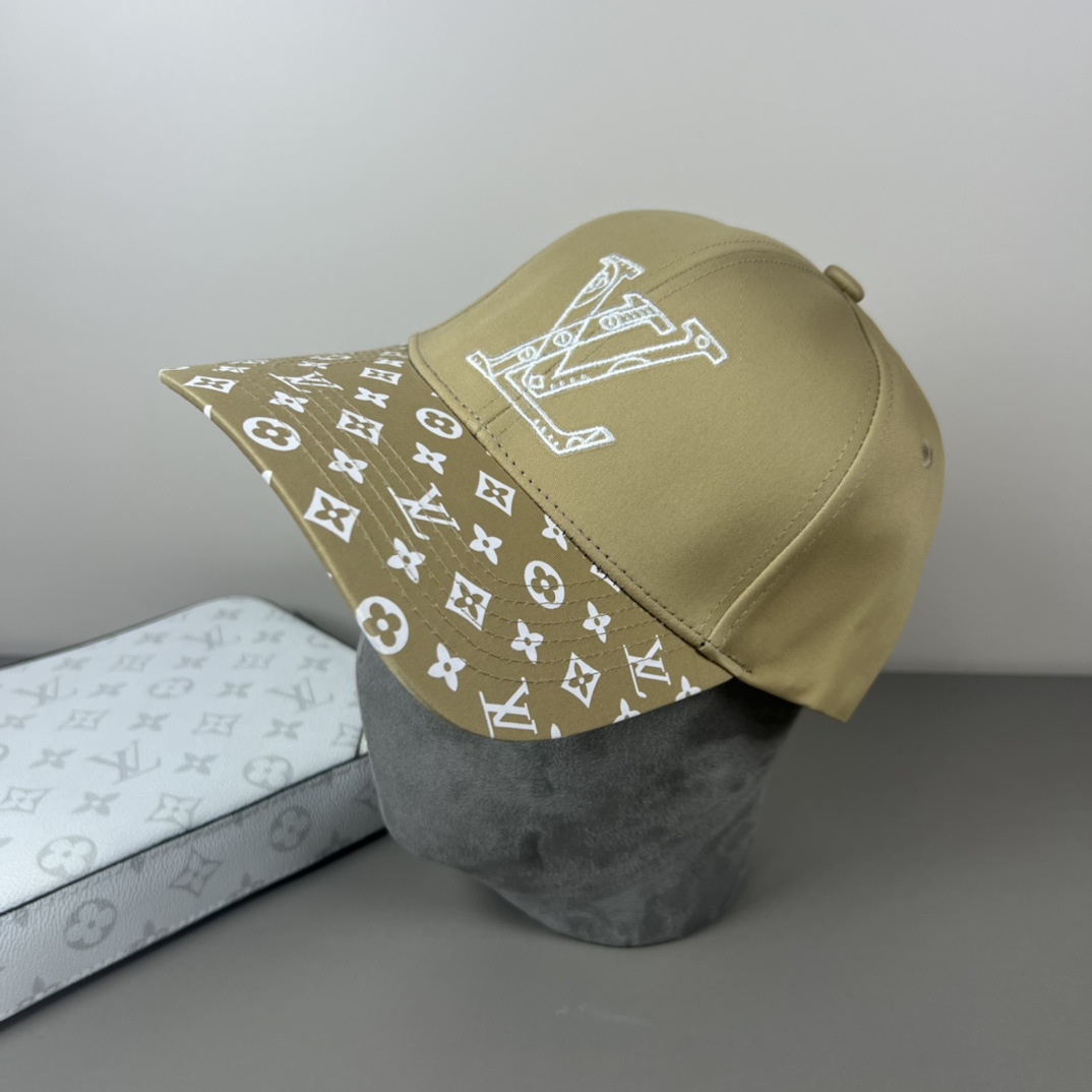 LV 原單卡其色印花棒球帽時尚百搭遮陽帽男女皆宜款｜歐美奢侈品精品推薦