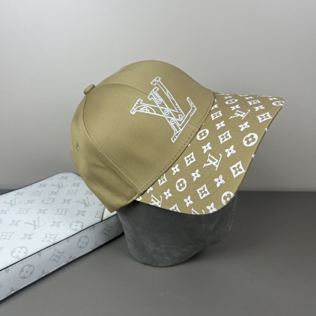 LV 原單卡其色印花棒球帽時尚百搭遮陽帽男女皆宜款｜歐美奢侈品精品推薦