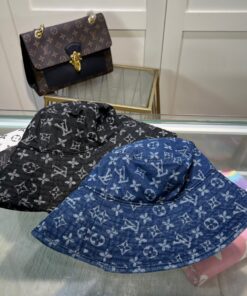 LV高仿牛仔漁夫帽老花布紋雙色設計夏日復古必備款