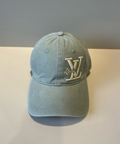 LV 精品仿製LOGO棒球帽復古灰藍款百搭設計