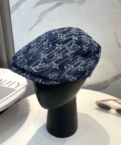 LV 一比一報童帽 丹寧老花布 經典復古風格設計