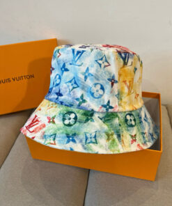 LV 高仿彩繪印花漁夫帽 潮流撞色滿版設計