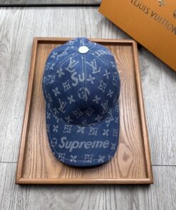 LV 一比一聯名牛仔棒球帽 Supreme老花款